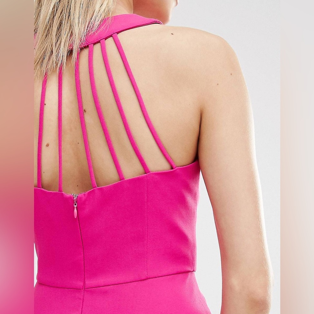 Adelyn Rae fuschia dress Adelyn Rae Cage Back Skater Dress - Picture 4 of 12